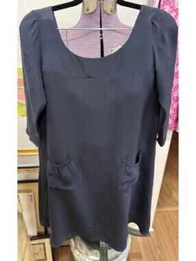 Truett Blue 100% Silk Shift Dress, Sz S, made USA [COPY]